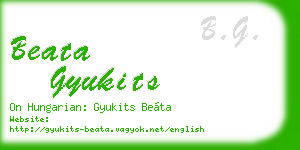 beata gyukits business card