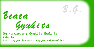 beata gyukits business card